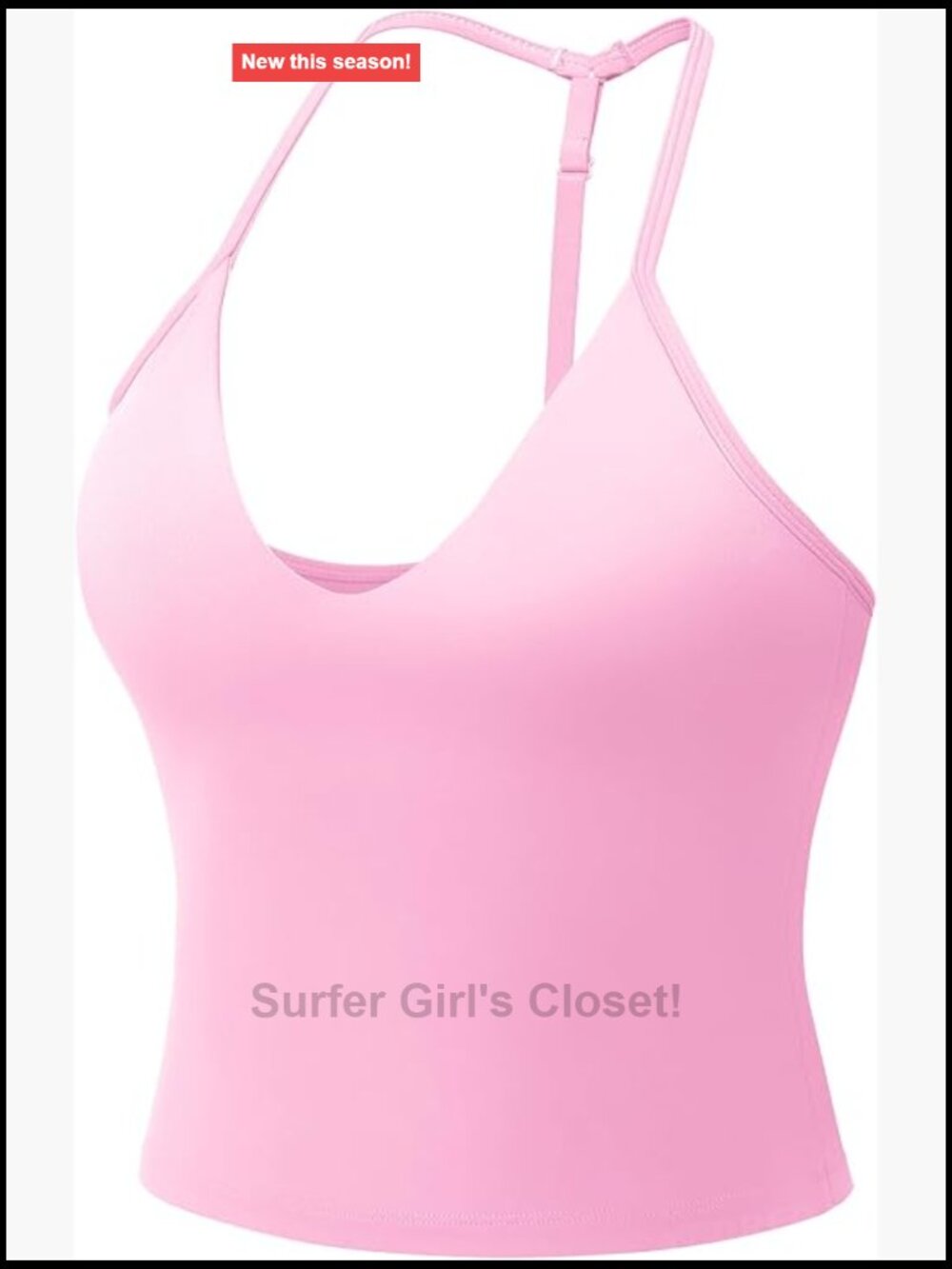 Women's Impact Halter Tank Top with Built-in Bra Removable Pads Adjustable